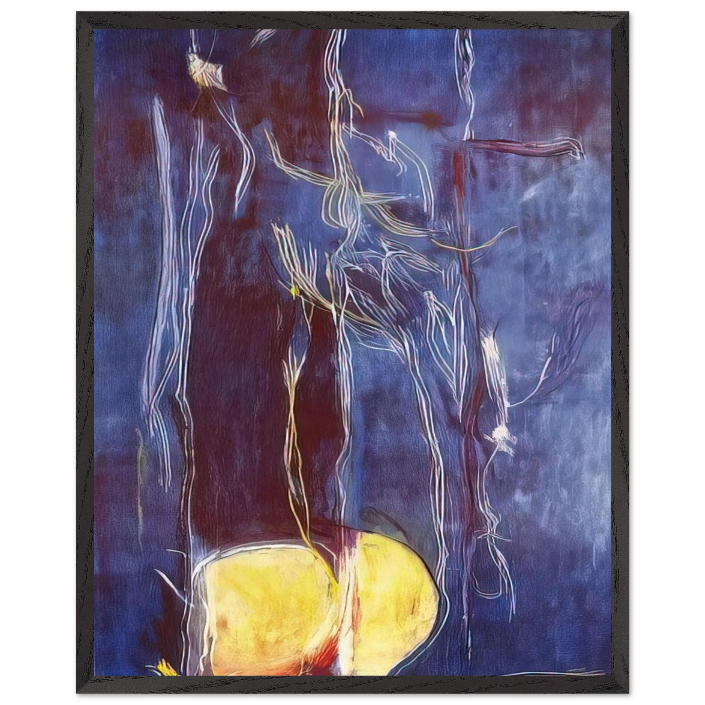 Helen Frankenthaler - All About Blue - 1994 Wall art - A2 (42 x 59.4 cm) - Premium Wooden Framed Poster With Fine Art Paper - Wood frame
