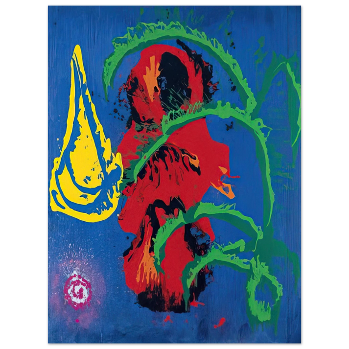 John Hoyland - Yellow Boat 7.8.98 - 1998 75x100 cm / 30x40inches Fine Art Poster