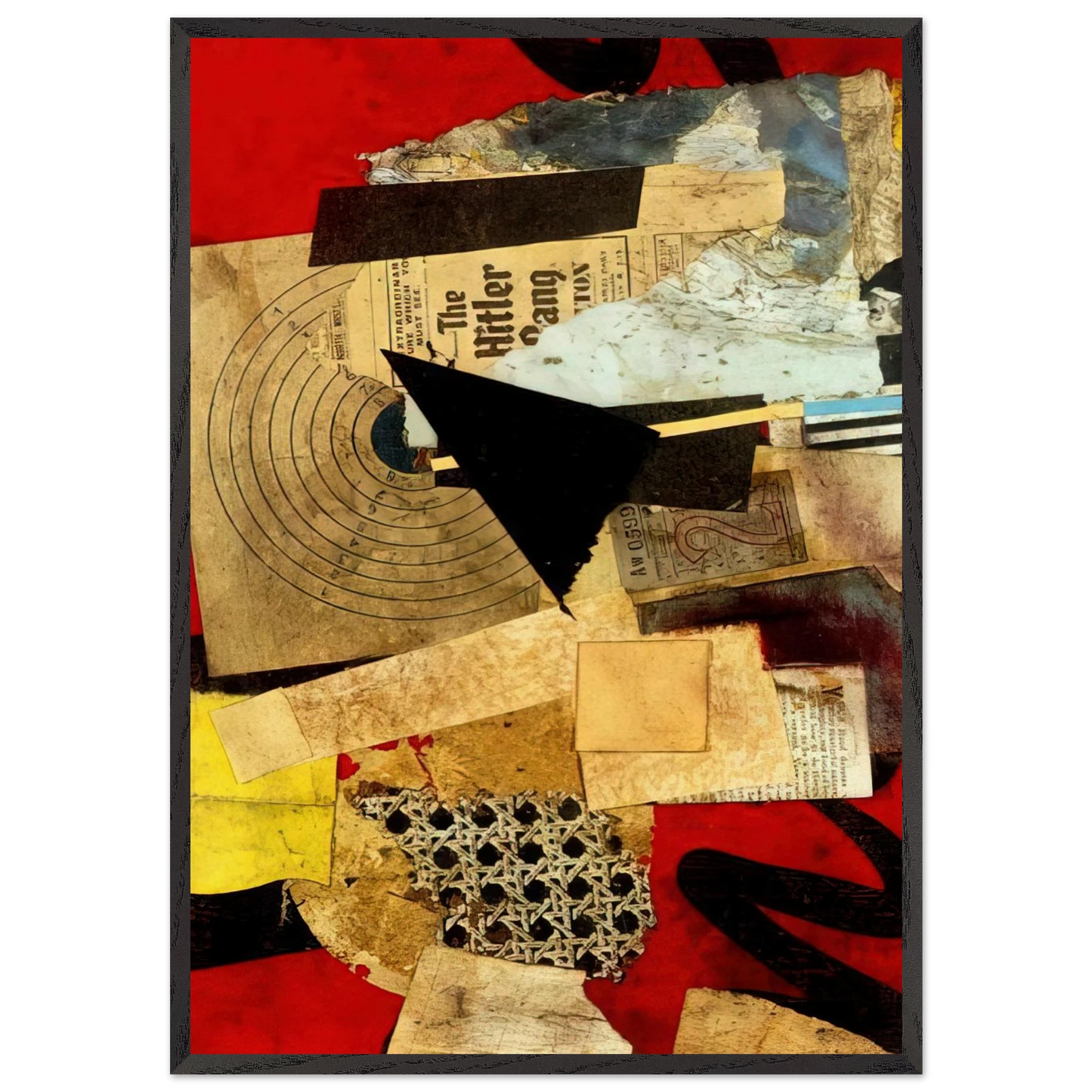 HITLER GANG 1944 - Kurt Schwitters 70x100 cm / 28x40 inches Framed Art Print – Black Wooden Frame