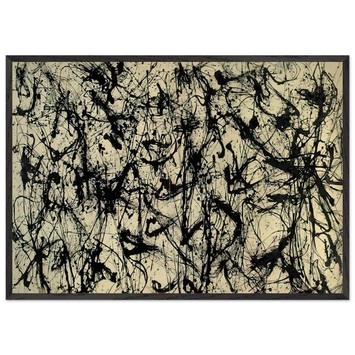 NUMBER 32 1950 - Jackson Pollock 70x100 cm / 28x40 inches Framed Art Print – Black Wooden Frame