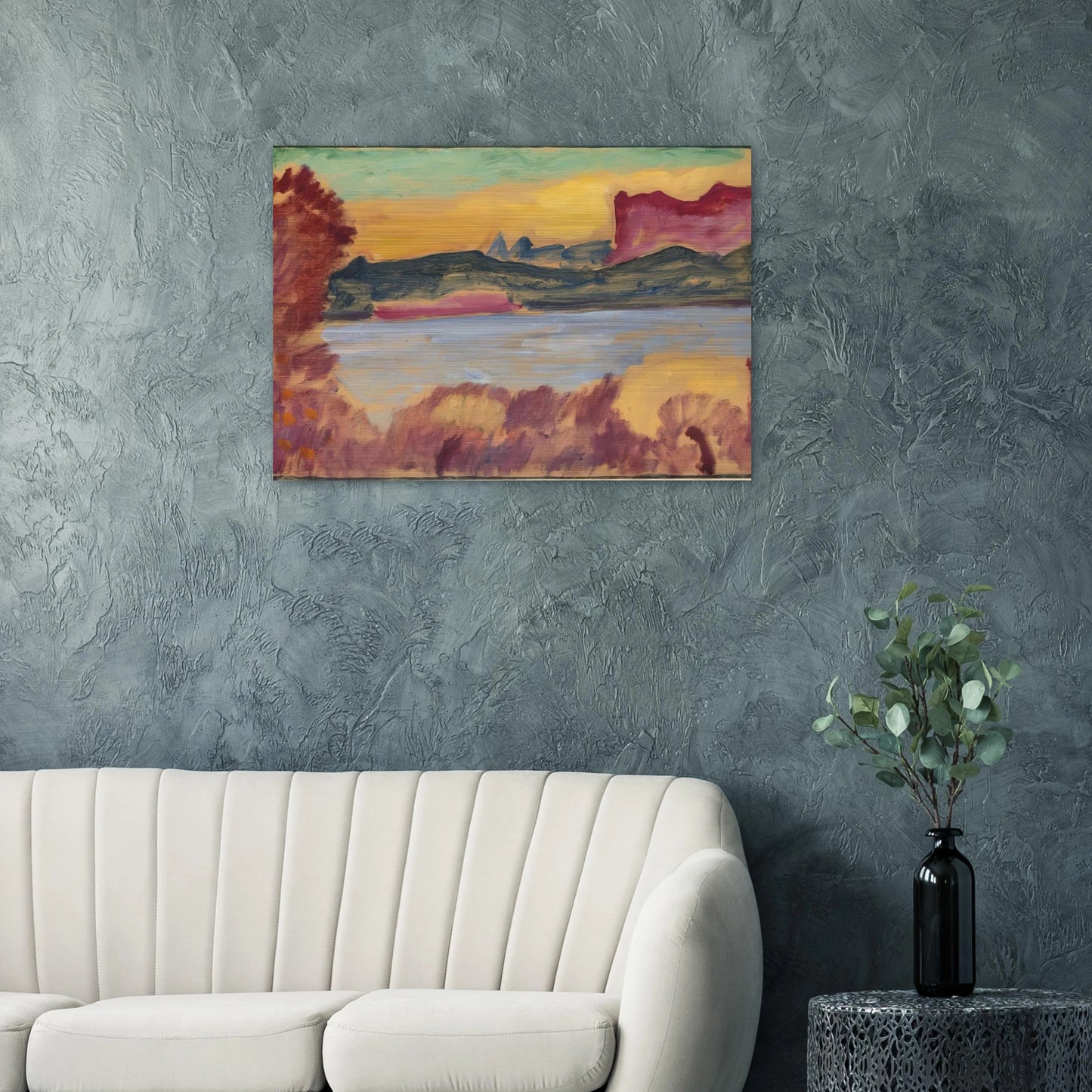 LANDSCHAFT GENFER SEE 1915 - Alexej von Jawlensky Brushed Aluminum Print - 70x100 cm / 28x40 inches | Alexej von Jawlensky Aluminum Print | Alexej von Jawlensky Prints