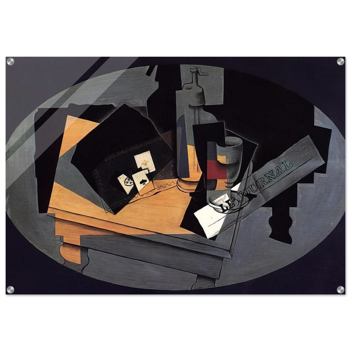 PLAYING CARDS AND SIPHON 1916 - Juan Gris Acrylic Print - 70x100 cm / 28x40″ inches | Juan Gris Wall Art | Juan Gris Prints