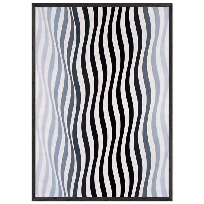 ARREST 1 1965 - Bridget Riley 70x100 cm / 28x40 inches Framed Art Print – Black Wooden Frame