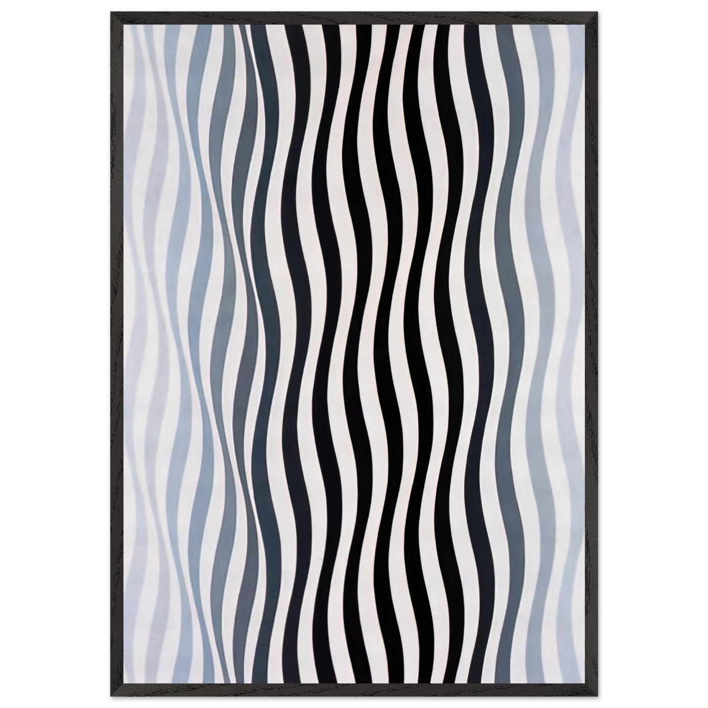 ARREST 1 1965 - Bridget Riley 70x100 cm / 28x40 inches Framed Art Print – Black Wooden Frame