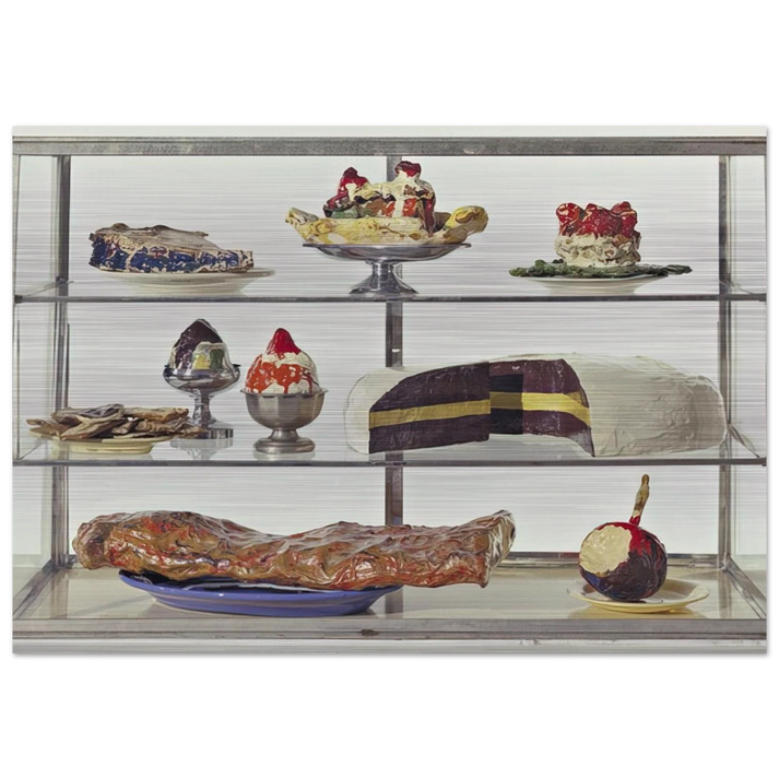 PASTRY CASE I 1962 - Claes Oldenburg Brushed Aluminum Print - 70x100 cm / 28x40 inches | Claes Oldenburg Aluminum Print | Claes Oldenburg Prints
