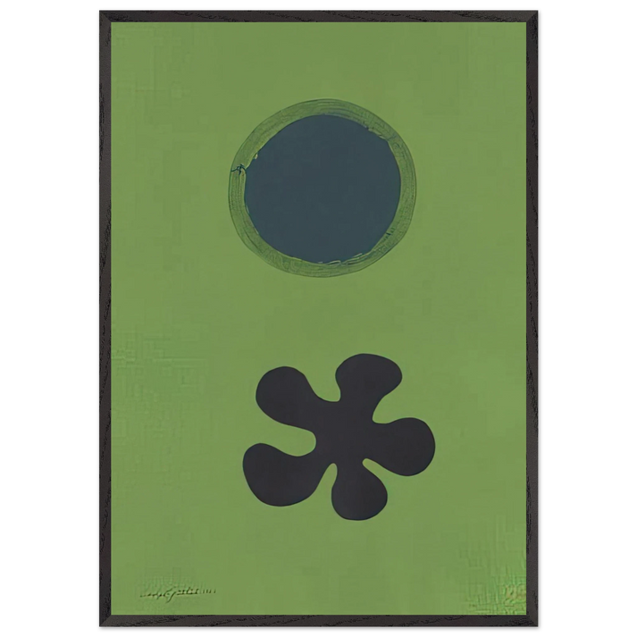 Green Ground--Black Form - 1966 - Adolph Gottlieb 70x100 cm / 28x40 inches Framed Art Print – Black Wooden Frame