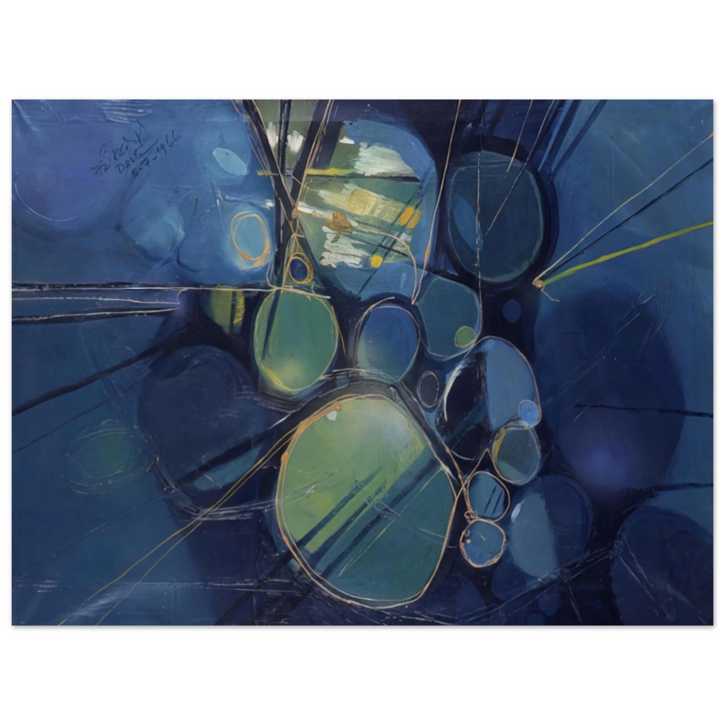 Gebre Kristos Desta - Green Abstract - 1966 Fine Art Poster - Default Title