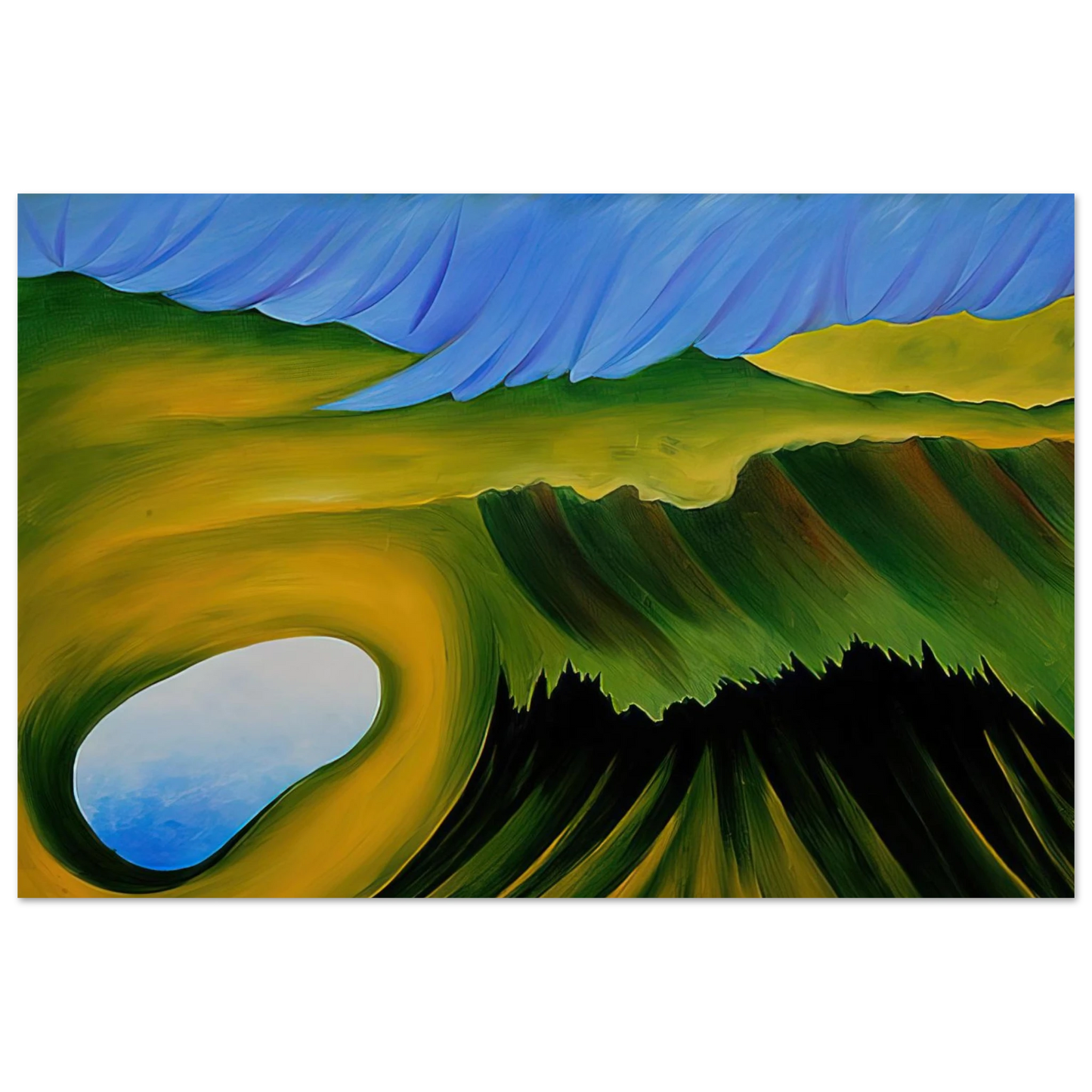 Georgia O'Keeffe - Mountains and Lake Fine Art Poster - 75x100 cm / 30x40 inches