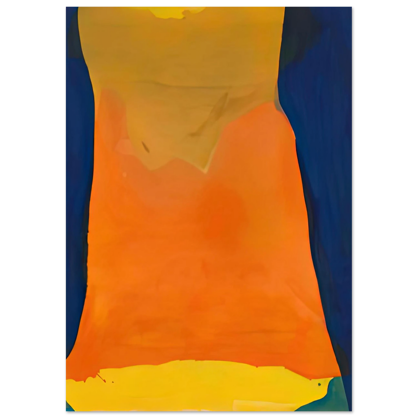 Helen Frankenthaler - Orange Mood, 1963-64- Wall Art - 21x29.7 cm / 8x12" - Premium Wooden Framed Poster With Fine Art Paper - White frame