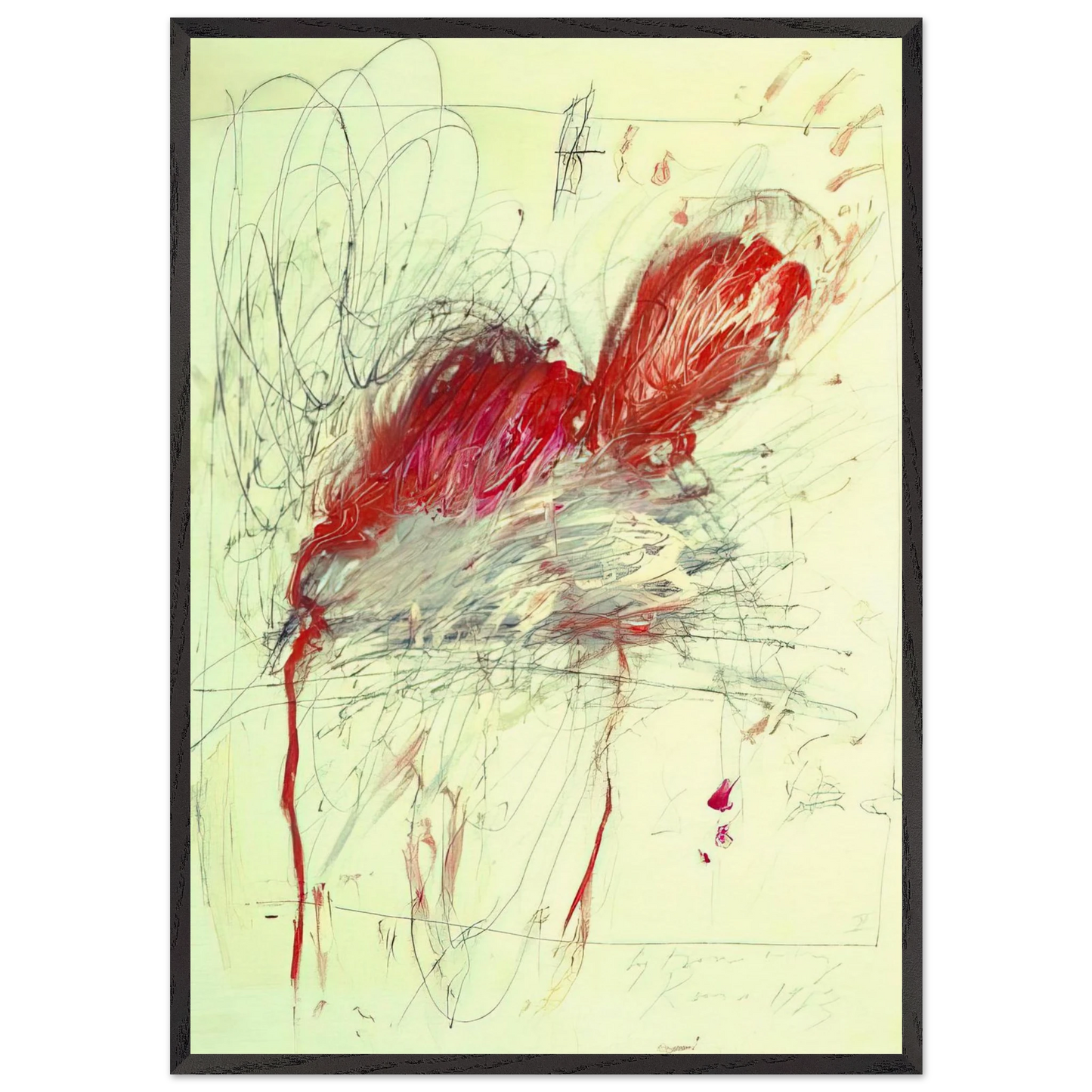 Leda and the Swan - Cy Twombly Framed Art Print – Black Wooden Frame - Default Title - -Framed Art Print