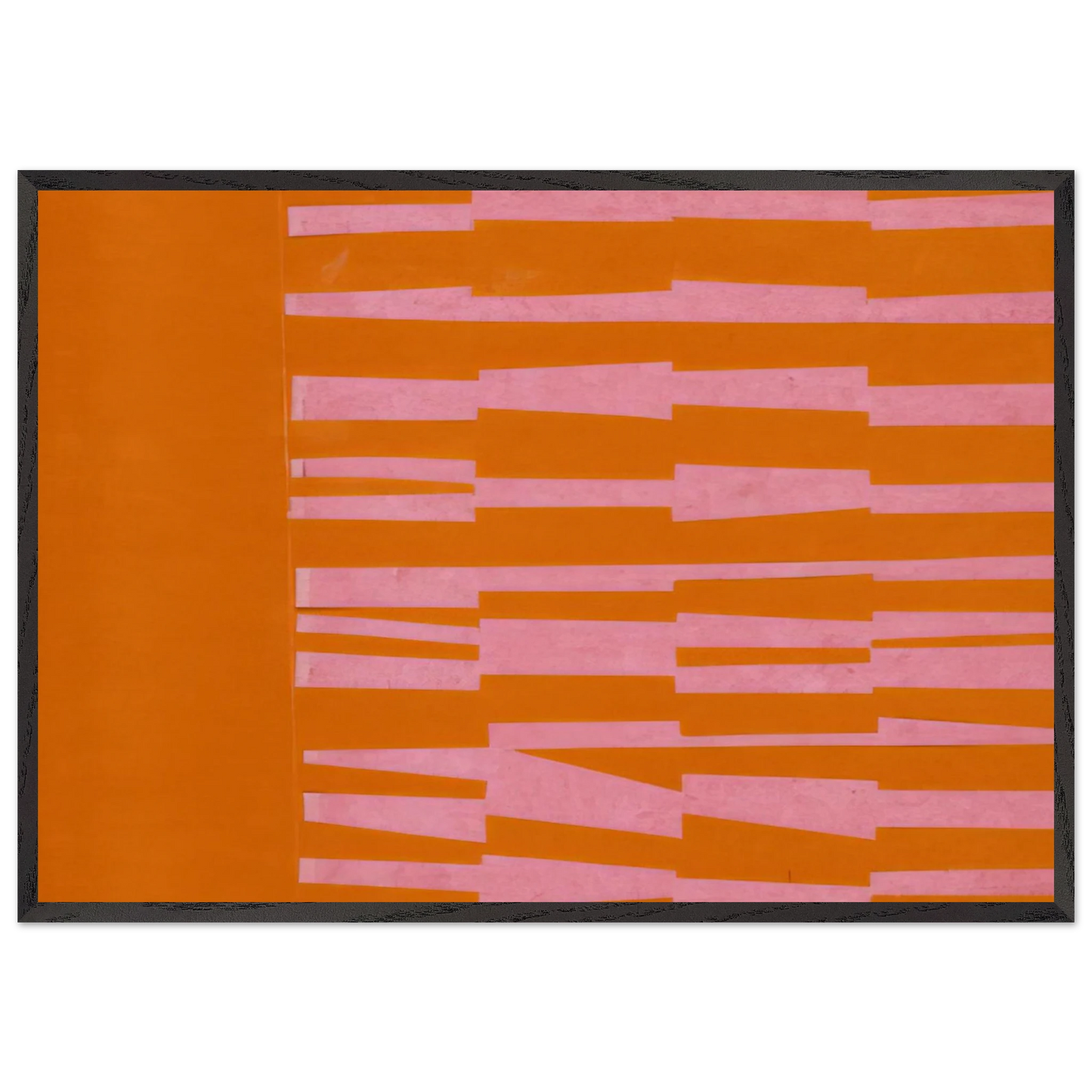 Pink and Orange from the series Line Form Color - Ellsworth Kelly Framed Art Print – Black Wooden Frame - Default Title - -Framed Art Print