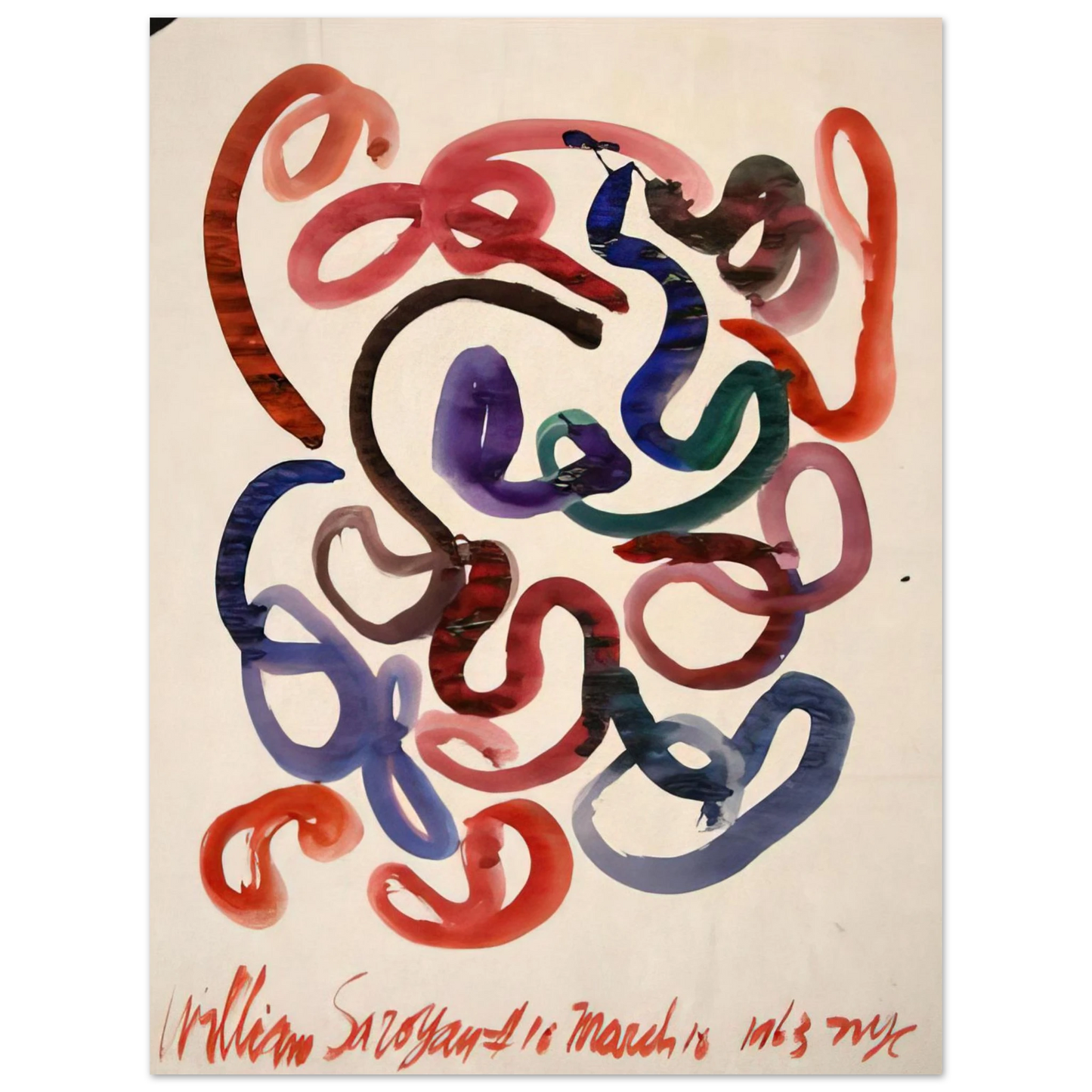 William Saroyan - #10 March 10, 1963 NYC - 1963 Fine Art Poster - Default Title