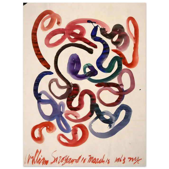 William Saroyan - #10 March 10, 1963 NYC - 1963 75x100 cm / 30x40inches Fine Art Poster