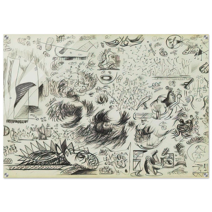 SHEET OF STUDIES 1941 - Jackson Pollock Acrylic Print - 70x100 cm / 28x40″ inches