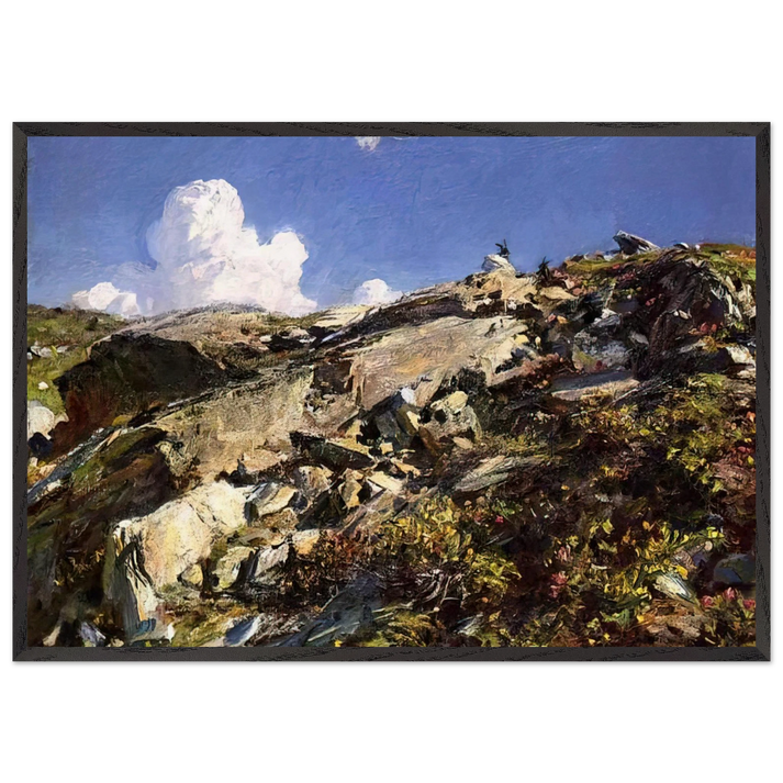In the Alps - John Singer Sargent 70x100 cm / 28x40 inches Framed Art Print – Black Wooden Frame