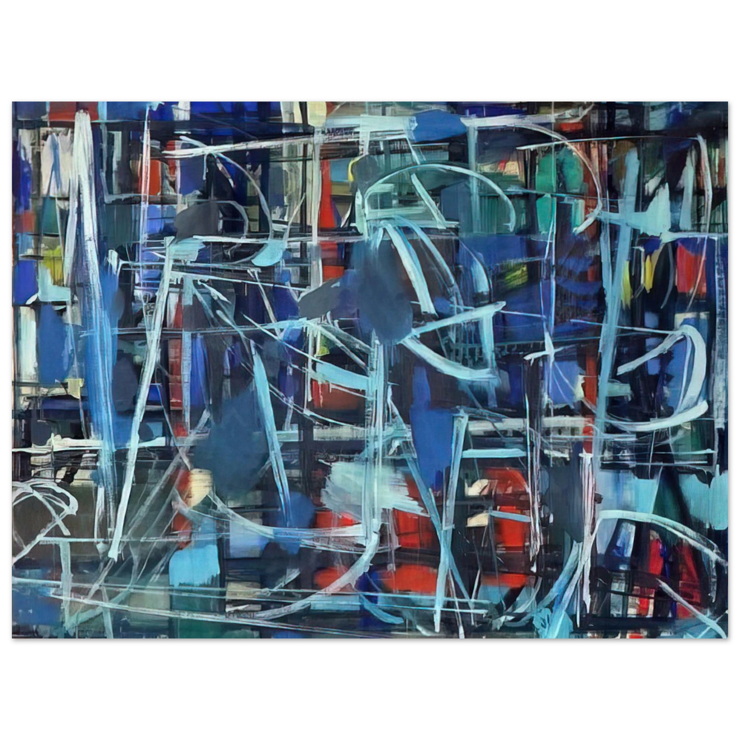 Robert Goodnough - Abstract in Blue - 1950 Fine Art Poster - Default Title