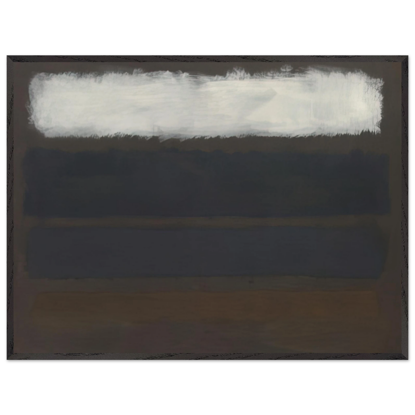 Mark Rothko - No. 14 Horizontals, White over Darks - 1961 Wall Art - 60x80 cm / 24x32 inches - Premium Wooden Framed Poster With Fine Art Paper - Wood frame