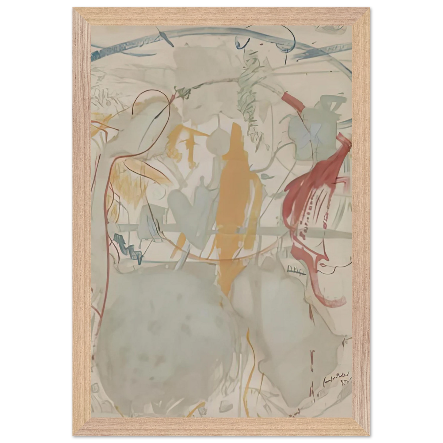 Helen Frankenthaler - Seven Types of Ambiguity, 1957- Wall Art - 60x80 cm / 24x32 inches - Premium Wooden Framed Poster With Fine Art Paper-canvas - Wood frame