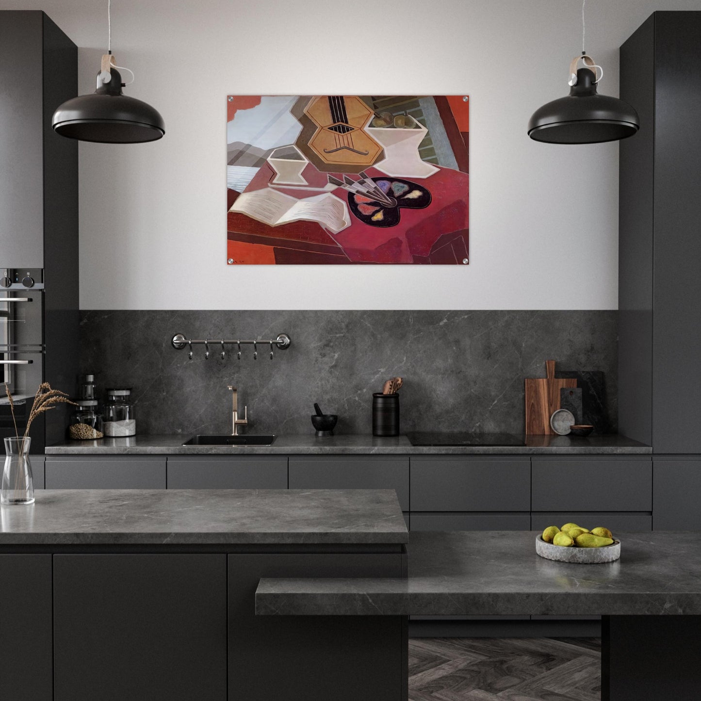 TABLE OVERLOOKING THE SEA 1925 - Juan Gris Acrylic Print - 70x100 cm / 28x40″ inches