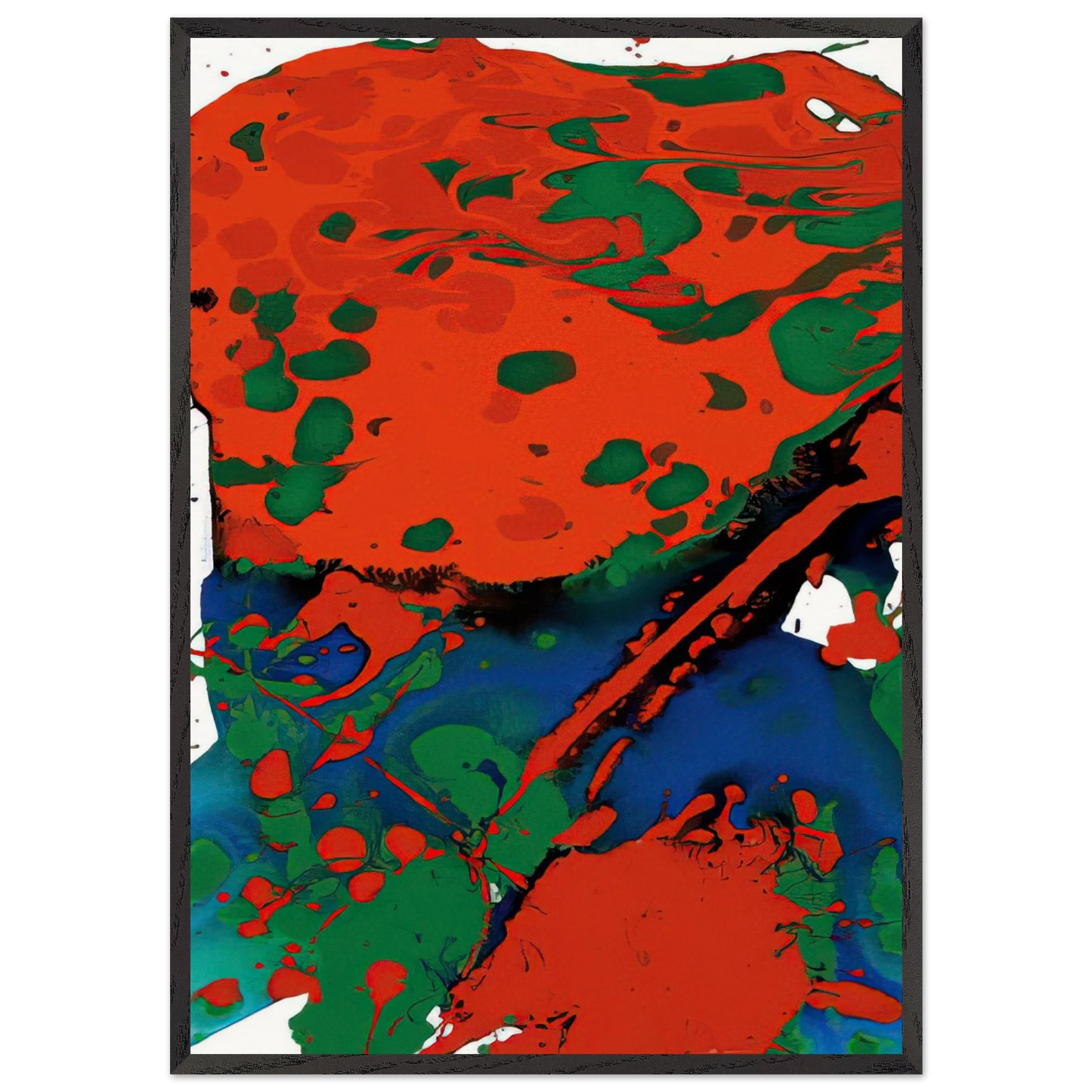 Untitled SFP94-137 SFF 1807 - Sam Francis Framed Art Print – Black Wooden Frame - Default Title - -Framed Art Print