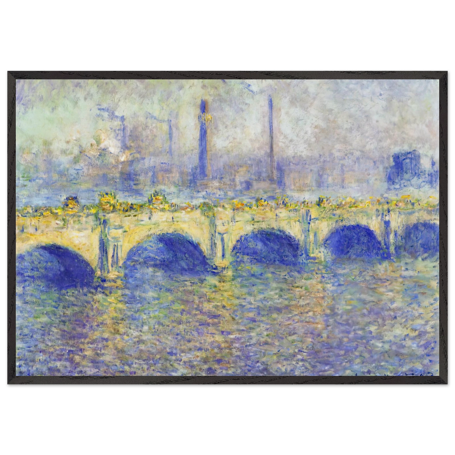 Waterloo Bridge Effect of the Sun - claude monet Framed Art Print – Black Wooden Frame - Default Title - -Framed Art Print