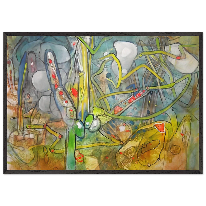 ATLAS DE MEDICATION - Roberto Matta 70x100 cm / 28x40 inches Framed Art Print – Black Wooden Frame