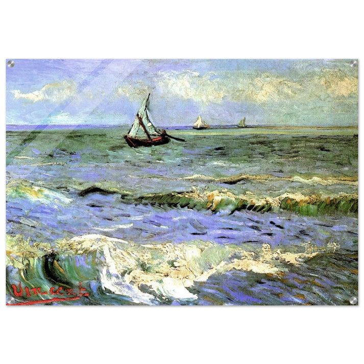 Seascape at Saintes-Maries - Vincent van Gogh Acrylic Print - 70x100 cm / 28x40″ inches