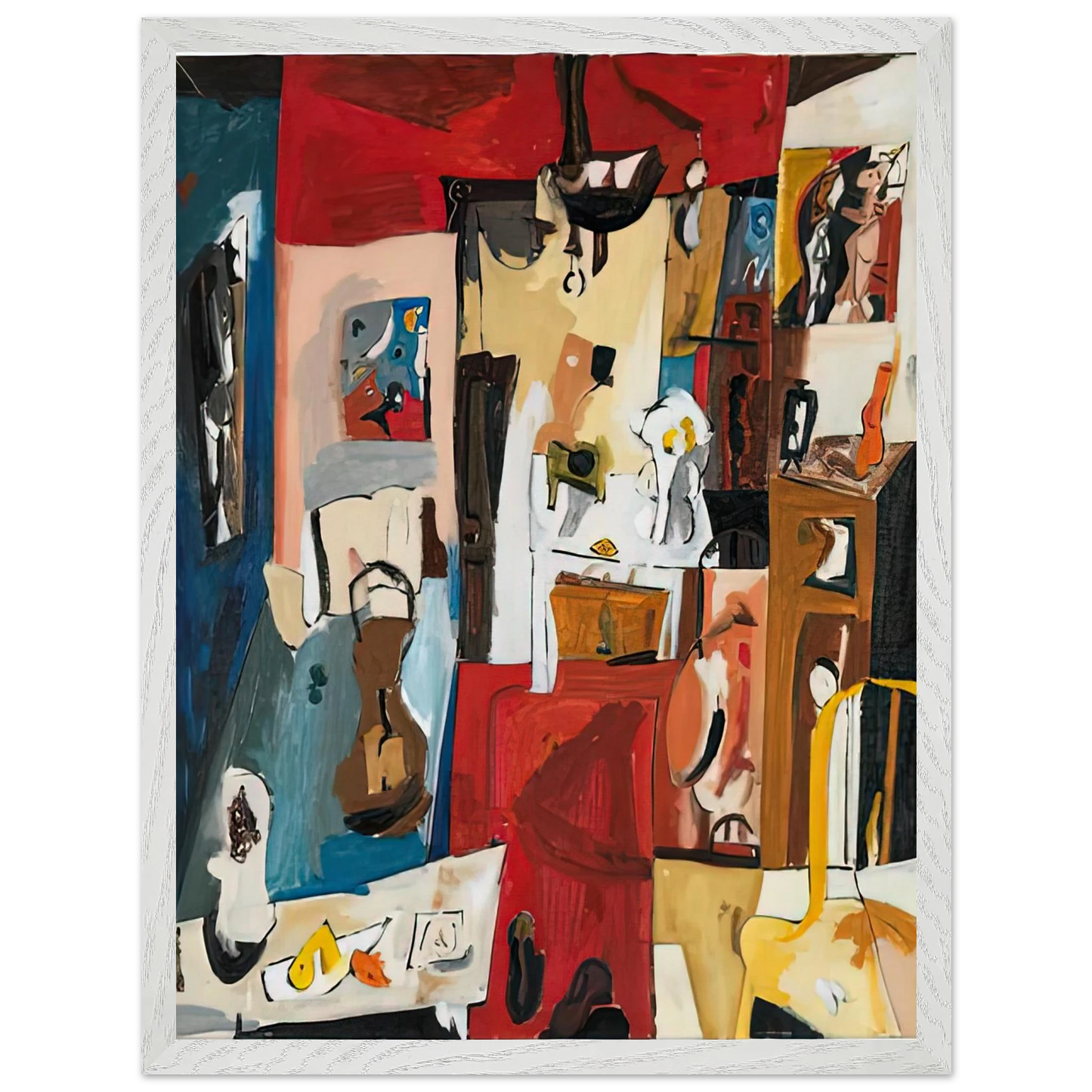 Helen Frankenthaler - 21st Street Studio, 1950- Wall Art - 60x80 cm / 24x32 inches - Premium Wooden Framed Poster With Fine Art Paper - Wood frame