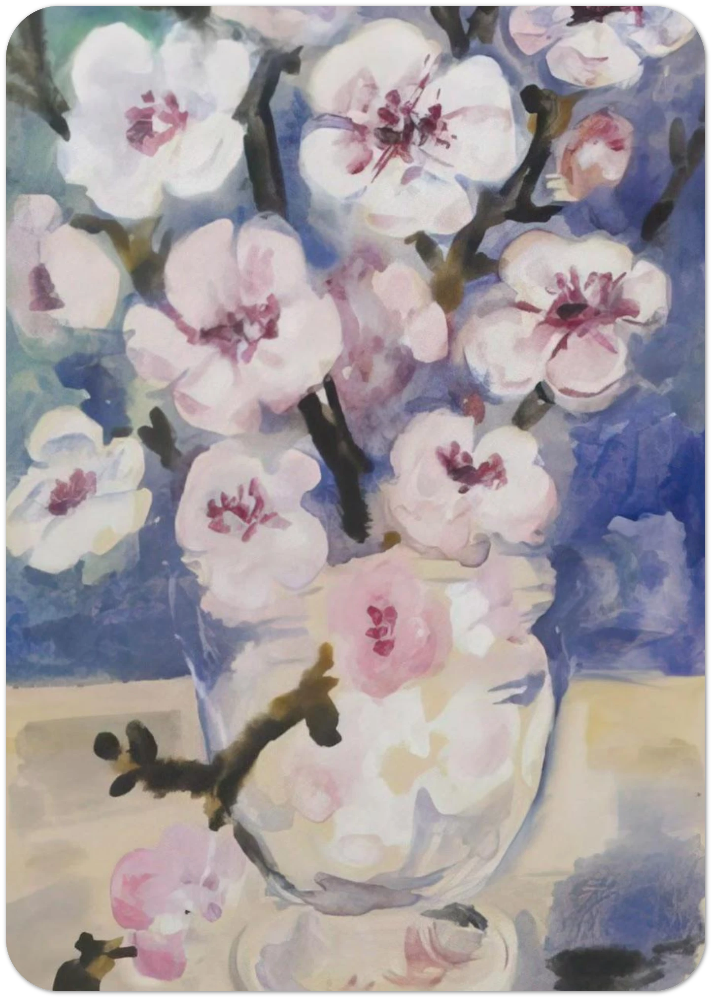 Dogwood Blossoms - Post-Impressionism By Natalia Goncharova Pack of 10 Post Cards | Natalia Goncharova Post Cards | A6 (10.5 x 14.8 cm) - 4.1 x 5.8 inches