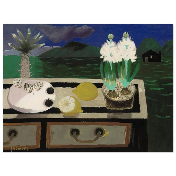 Mary Fedden - The White Hyacinth - 1984 75x100 cm / 30x40inches Fine Art Poster