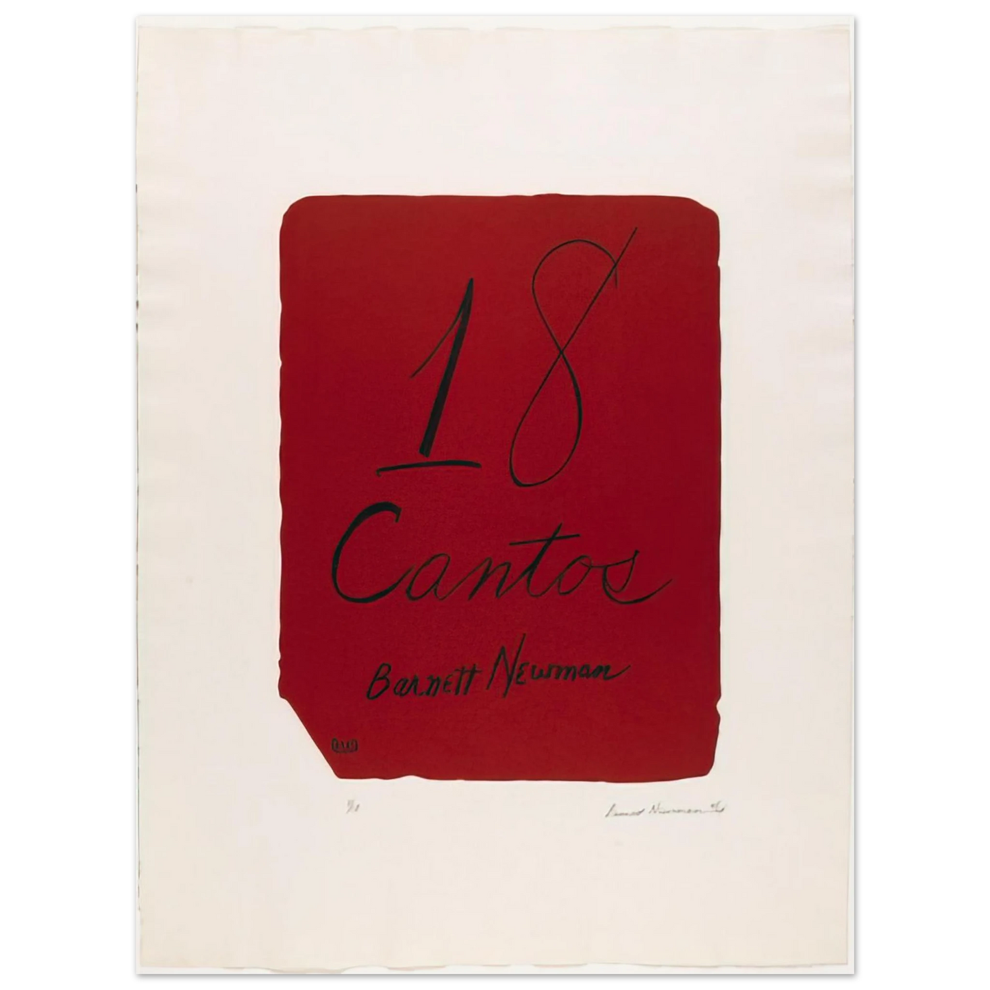 Barnett Newman - Title Page from 18 Cantos Fine Art Poster - Default Title