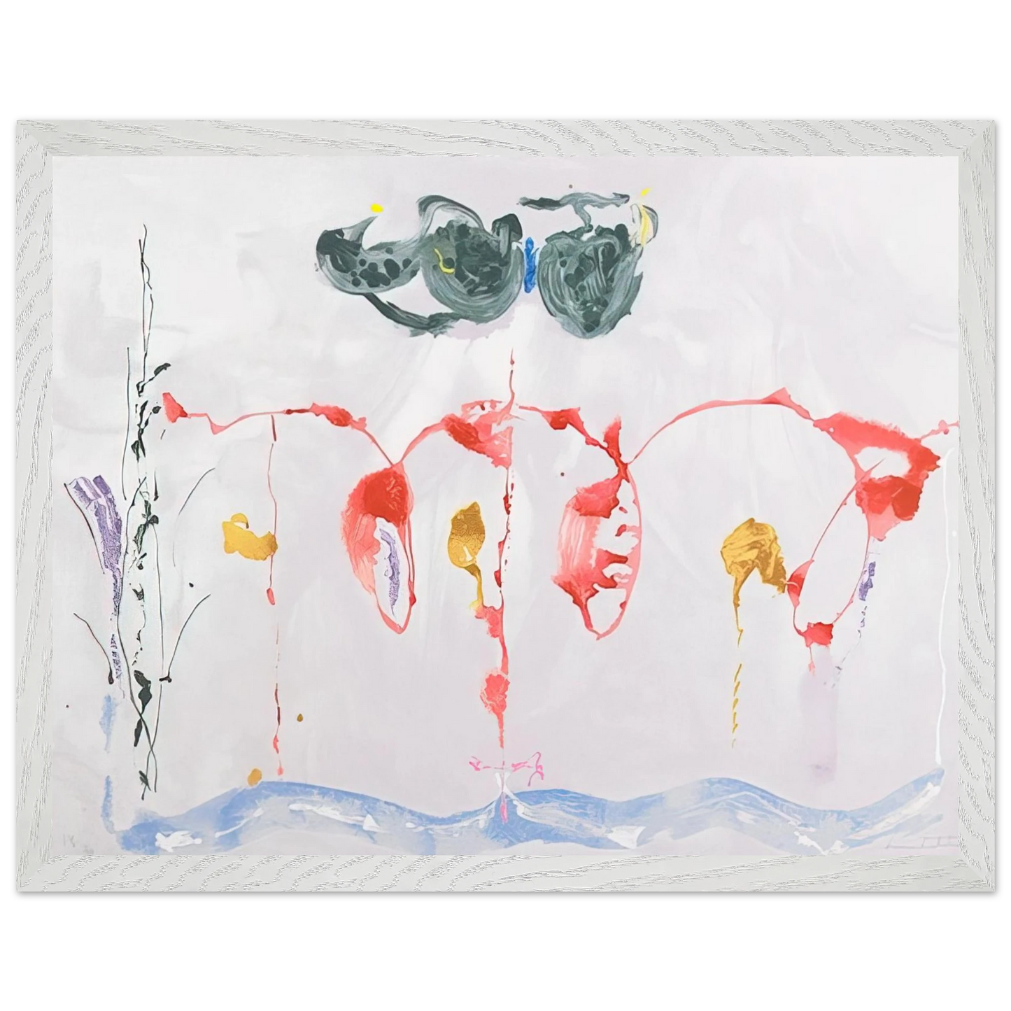 Helen Frankenthaler - Aerie - 2009 Wall art - 15x20 cm / 6x8 inches - Premium Wooden Framed Poster With Fine Art Paper - Wood frame