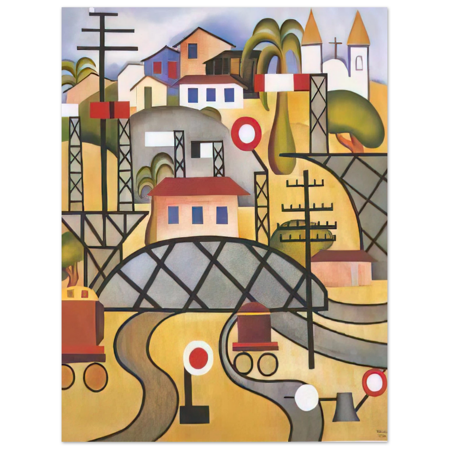 Tarsila do Amaral - E.F.C.B. Estrada de Ferro Central do Brasil Fine Art Poster - Default Title