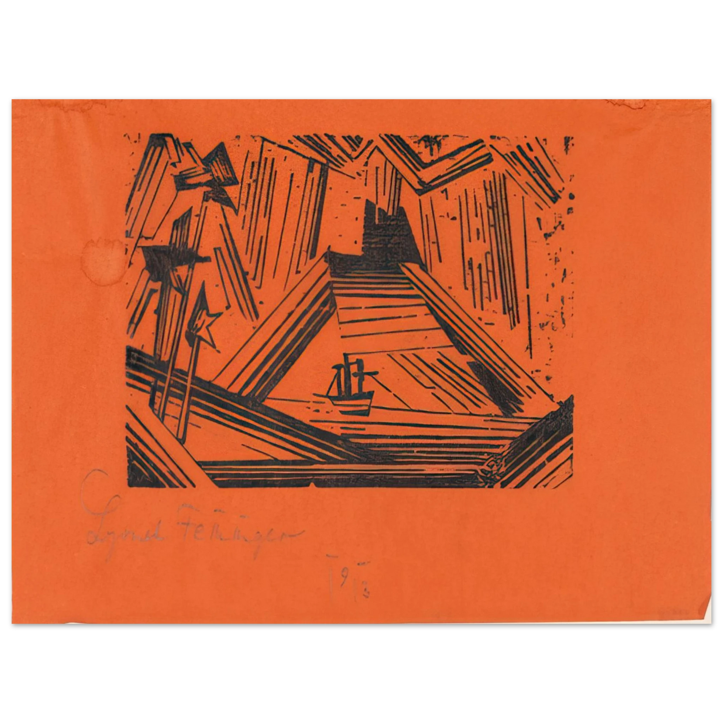 Lyonel Feininger - VOLCANO VULKAN 1919 Fine Art Poster - Default Title