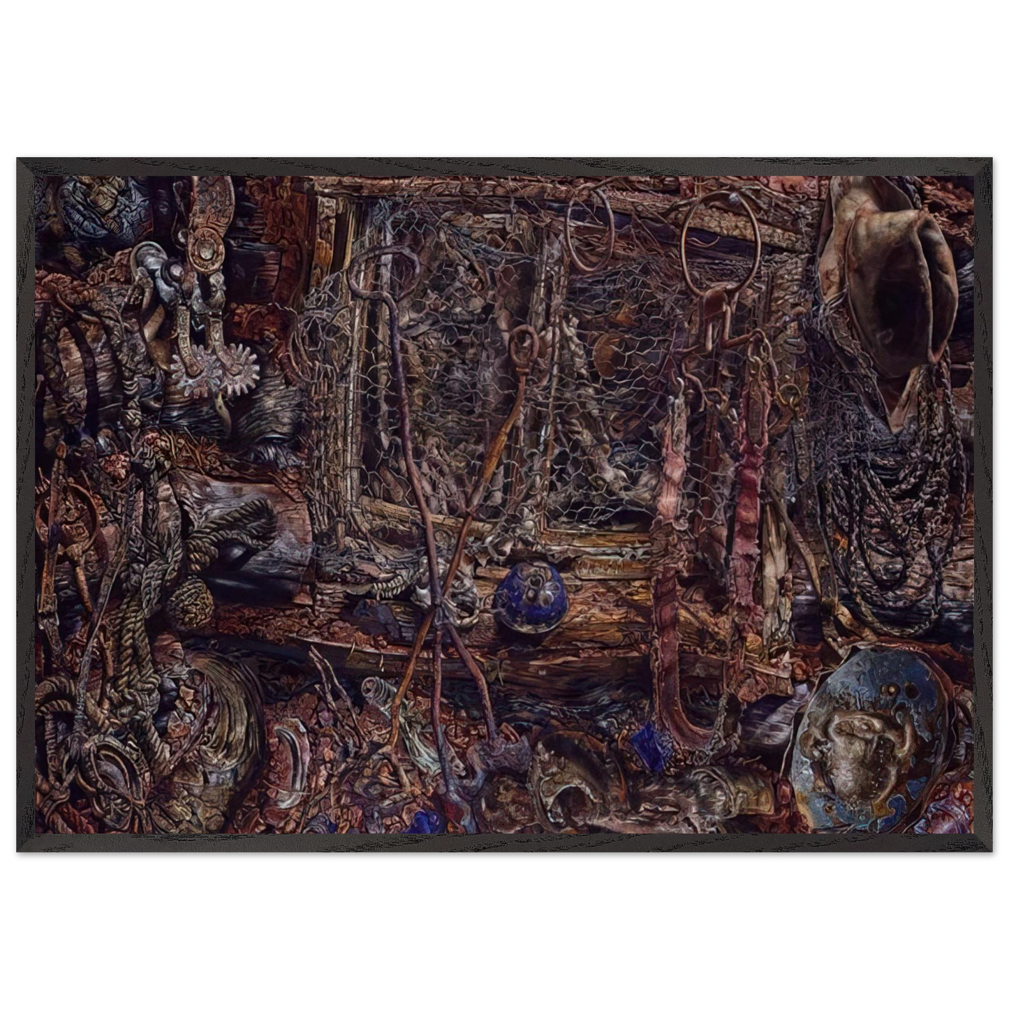 THE RUSTLERS 1962 - Ivan Albright Framed Art Print – Black Wooden Frame - Default Title - -Framed Art Print