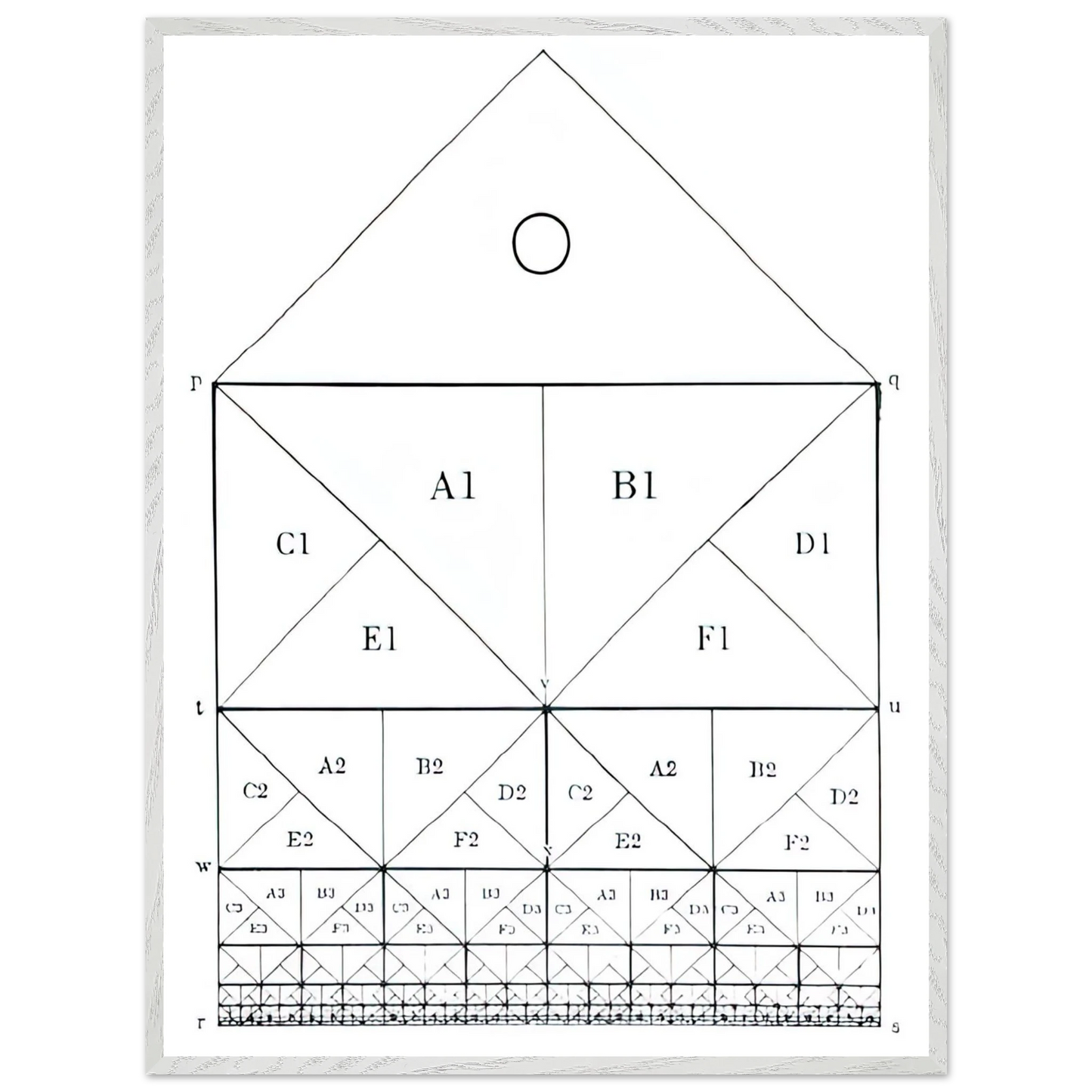 MC Escher - SCHEME Wall Art - 60x80 cm / 24x32 inches - Premium Wooden Framed Poster With Fine Art Paper-canvas - Wood frame