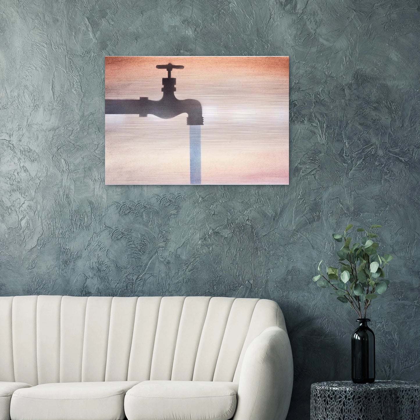 FAUCET - Edward Ruscha Brushed Aluminum Print - 70x100 cm / 28x40 inches | Edward Ruscha Aluminum Print | Edward Ruscha Prints