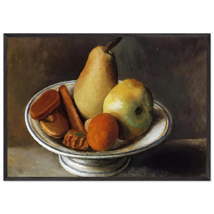 Fruit Bowl with Fruit - 1918 - Pablo Picasso 70x100 cm / 28x40 inches Framed Art Print – Black Wooden Frame
