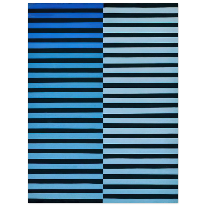 Dadamaino - Ricerca del colore azzurro su nero - 1968 75x100 cm / 30x40inches Fine Art Poster