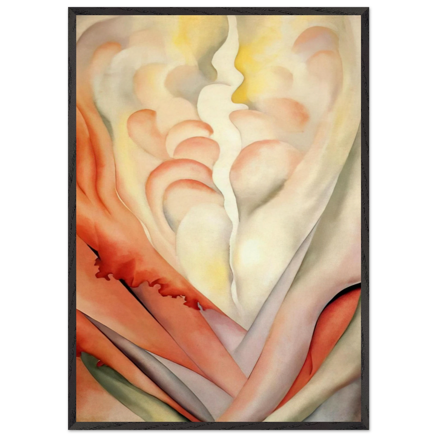 Flower Abstraction - Georgia OKeeffe 70x100 cm / 28x40 inches Framed Art Print – Black Wooden Frame