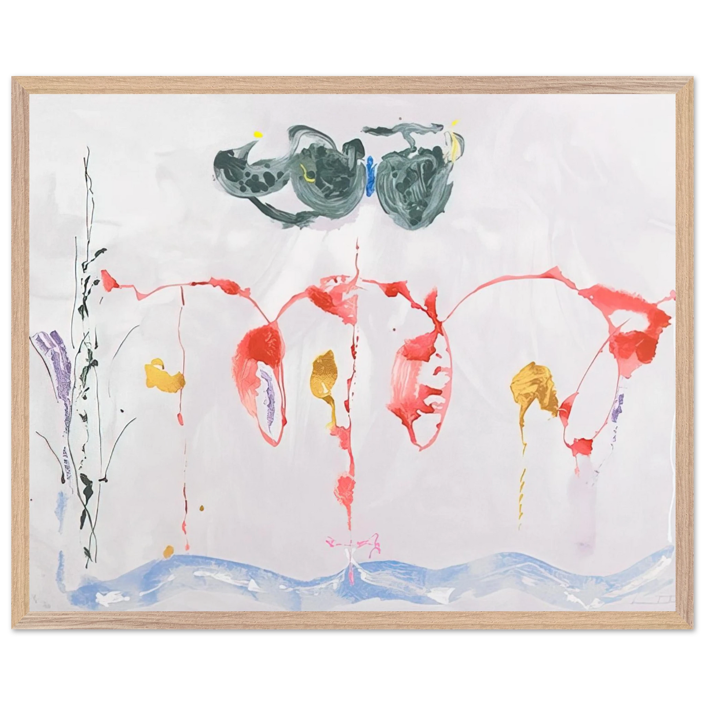 Helen Frankenthaler - Aerie - 2009 Wall art - 50x70 cm / 20x28 inches - Premium Wooden Framed Poster With Fine Art Paper - Wood frame