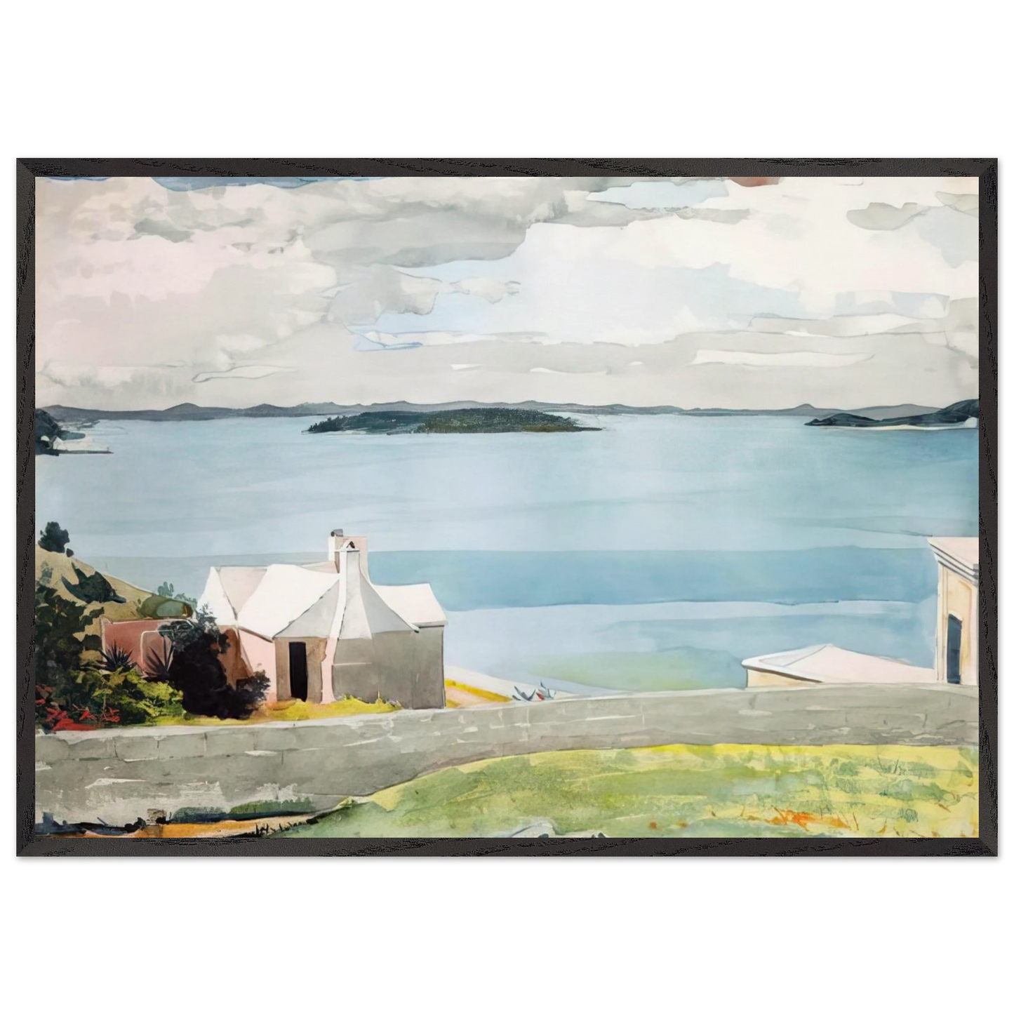 INLAND WATER BERMUDA - Winslow Homer 70x100 cm / 28x40 inches Framed Art Print – Black Wooden Frame