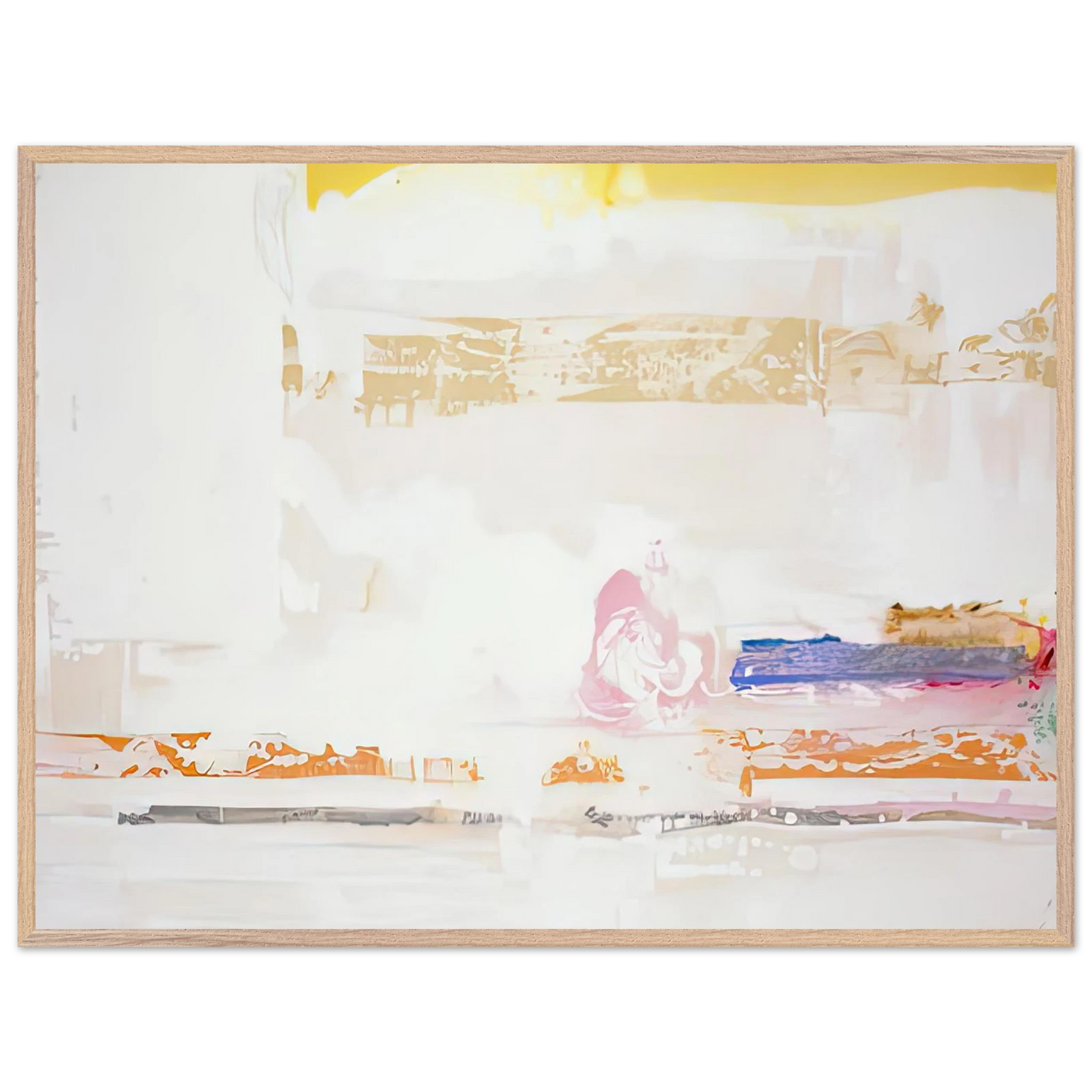 Helen Frankenthaler - Snow Basin, 1990- Wall Art - 21x29.7 cm / 8x12" - Premium Wooden Framed Poster With Fine Art Paper - White frame