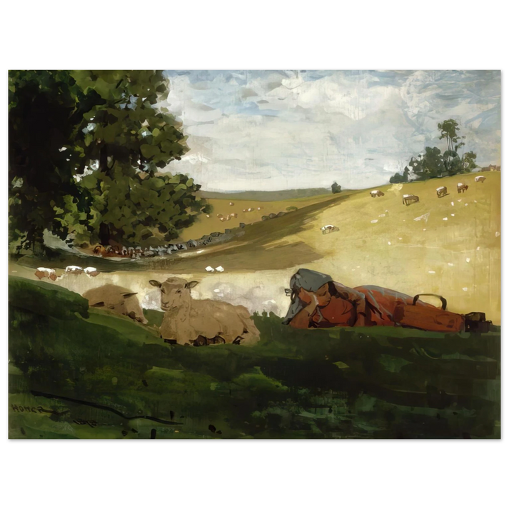 Winslow Homer - WARM AFTERNOON SHEPHERDESS 75x100 cm / 30x40inches Fine Art Poster