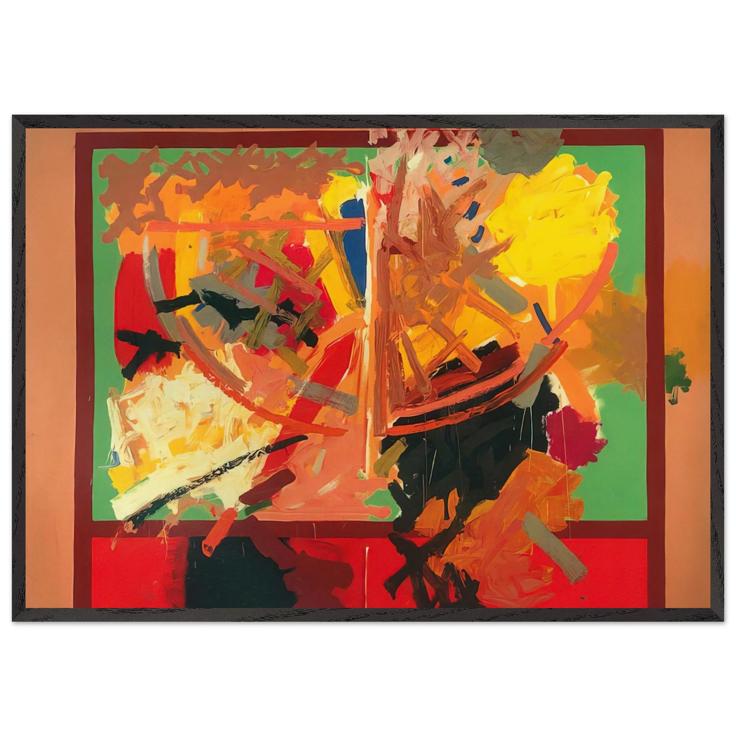 Greenock - 1958 - John Ferren 70x100 cm / 28x40 inches Framed Art Print – Black Wooden Frame