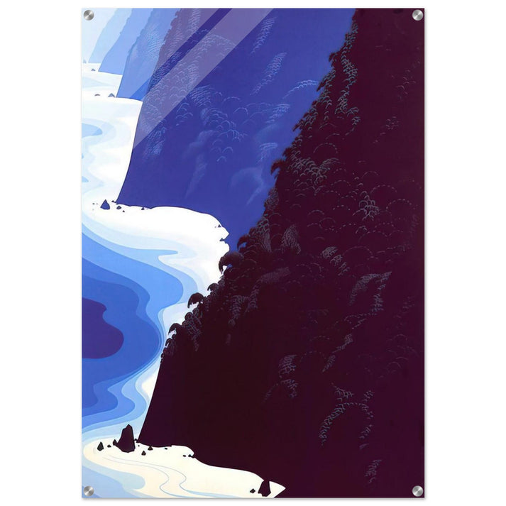 Blue Big Sur - Eyvind Earle Acrylic Print - 70x100 cm / 28x40″ inches