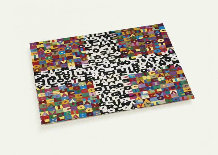 OGGI VENTICINQUESIMO GIORNO DEL SETTIMO MESE 1988 By Alighiero Boetti Pack of 10 Post Cards | Alighiero Boetti Post Cards | A6 (10.5 x 14.8 cm) - 4.1 x 5.8 inches