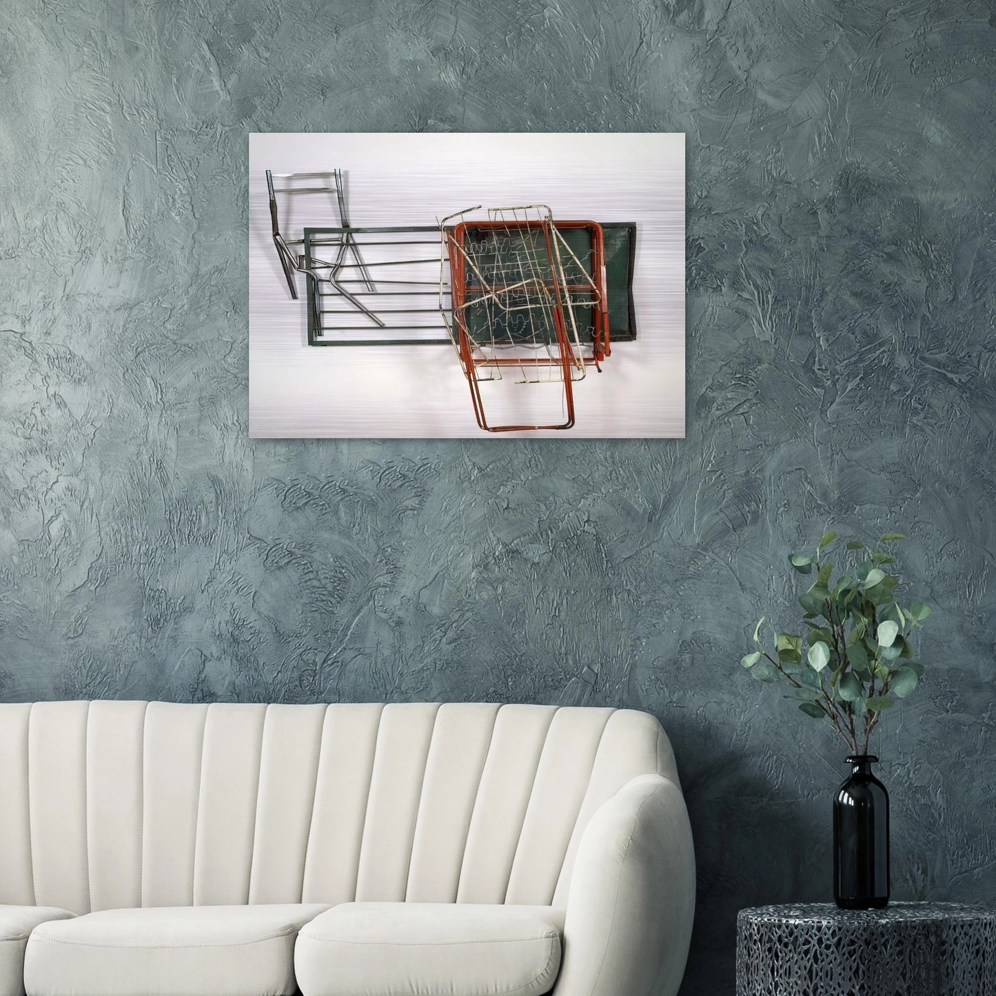 GREENHOUSE GLUT NEAPOLITAN 1987 - Robert Rauschenberg Brushed Aluminum Print - 70x100 cm / 28x40 inches | Robert Rauschenberg Aluminum Print | Robert Rauschenberg Prints