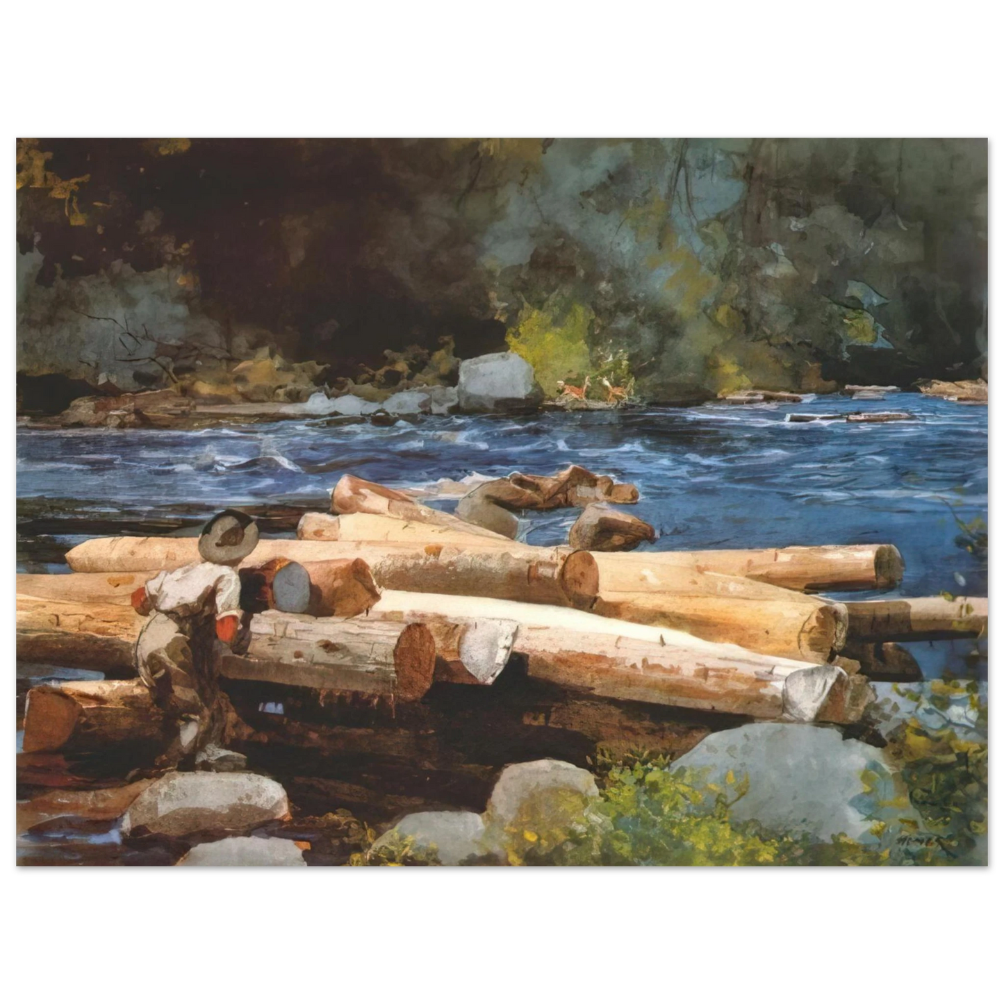 Winslow Homer - HUDSON RIVER Fine Art Poster - Default Title