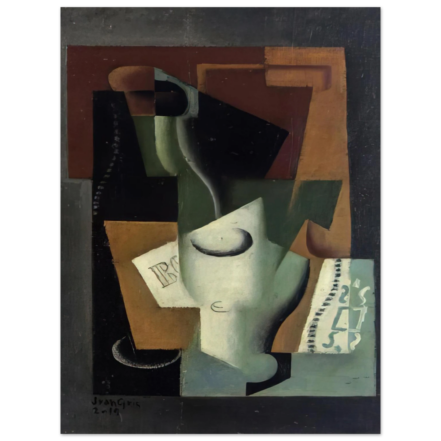 Juan Gris - GLASS AND BOTTLE Fine Art Poster - Default Title